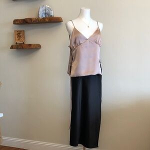 Zara Gold Satin tie side Detail shirt